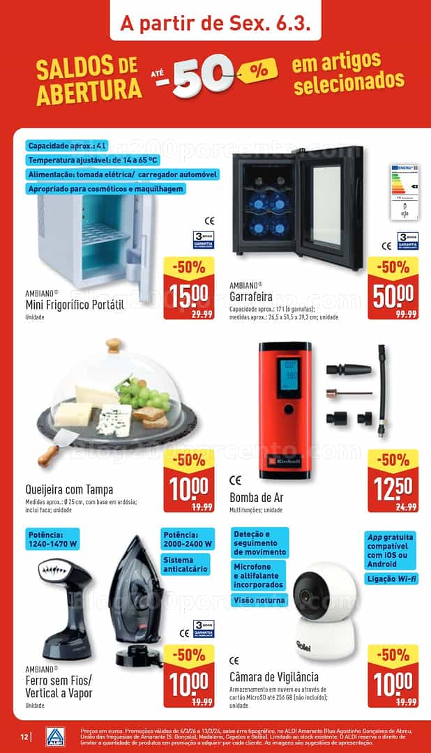 Antevisão Folheto ALDI Saldos Abertura Promoções de 6 a 13 março