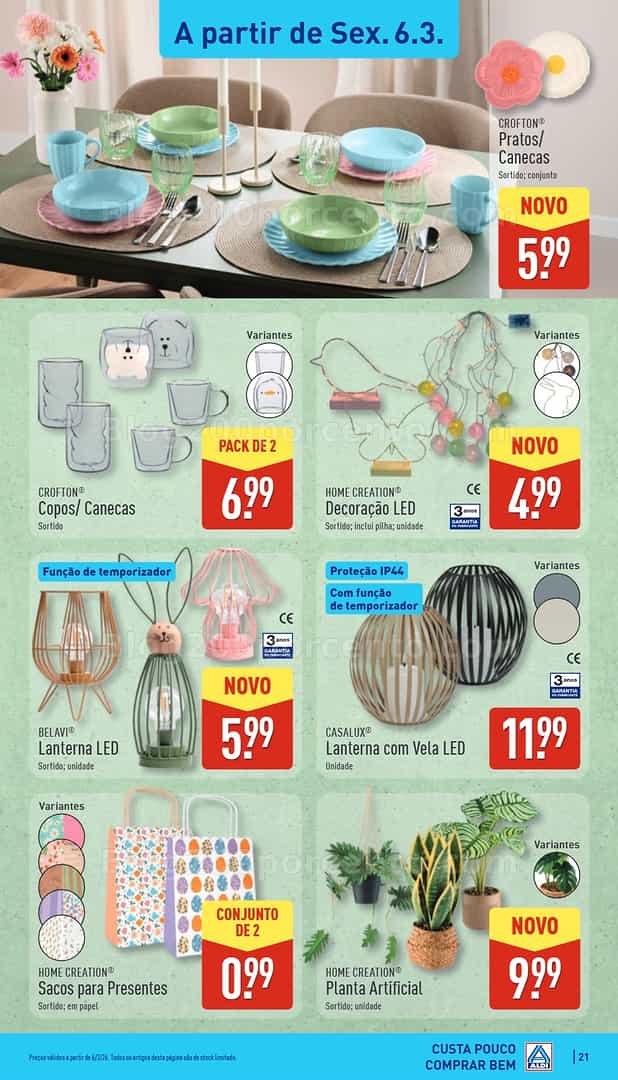 Antevisão Folheto ALDI Saldos Abertura Promoções de 6 a 13 março