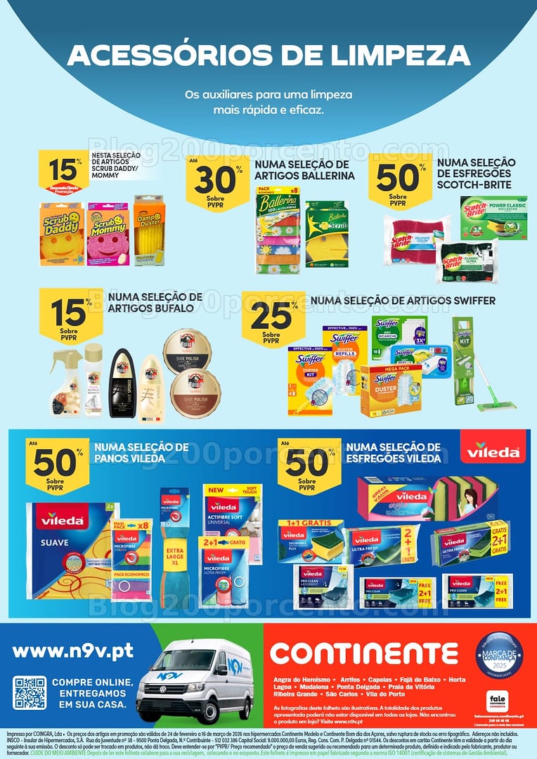 Antevisão Folheto CONTINENTE Açores Especial Limpeza Promoções de 24 fevereiro a 16 março