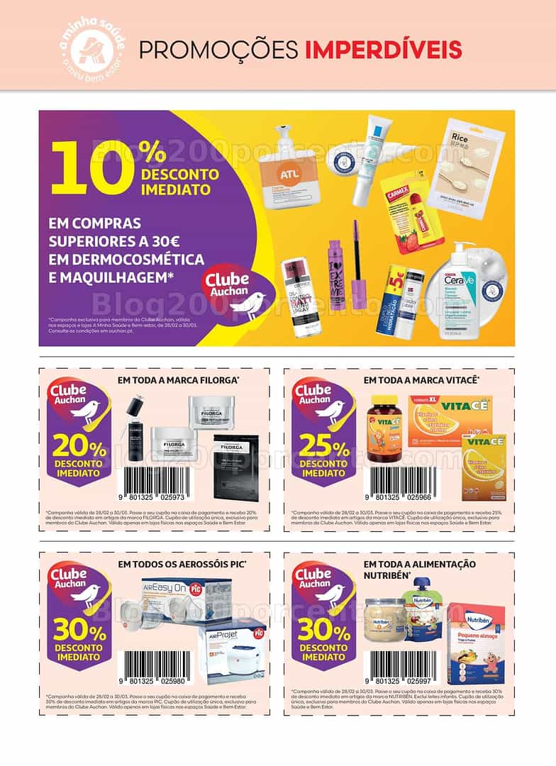 Antevisão Folheto AUCHAN Saúde e Bem Estar Promoções de 28 fevereiro a 30 março