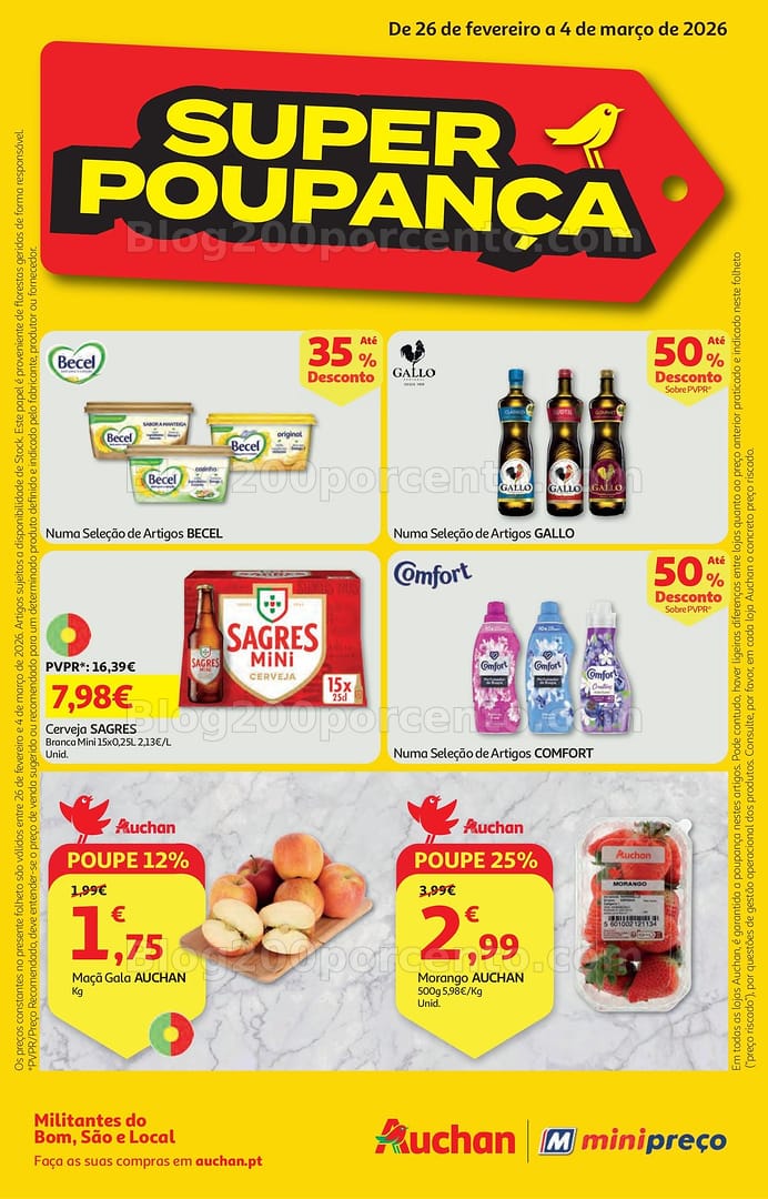 Antevisão Folheto AUCHAN - MINIPREÇO Super Poupança Promoções de 26 fevereiro a 4 março