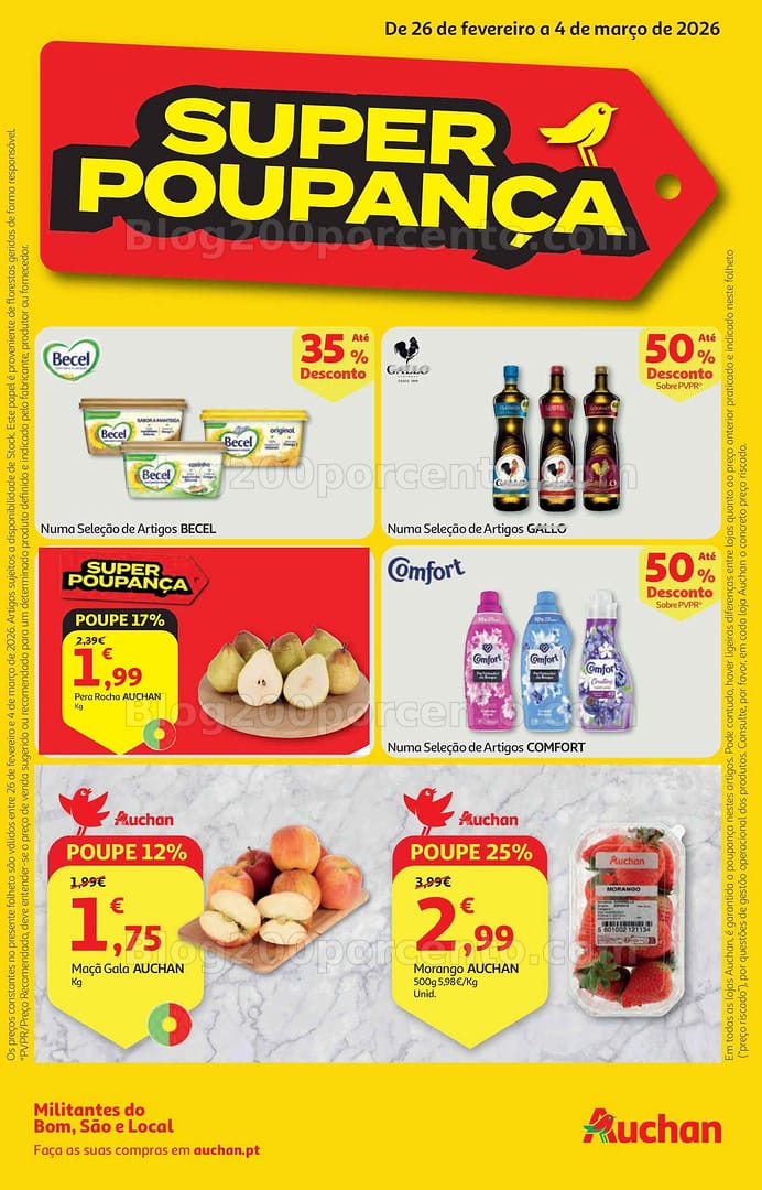 Antevisão Folheto AUCHAN Super Poupança Promoções de 26 fevereiro a 4 março