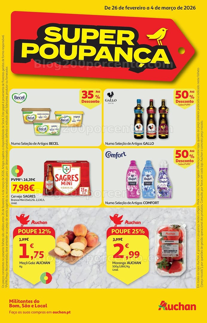 Antevisão Folheto AUCHAN Super Poupança Promoções de 26 fevereiro a 4 março