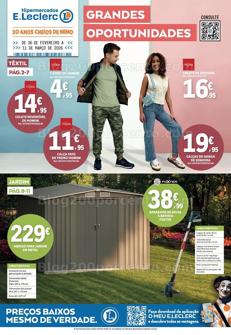 Antevisão Folheto E-LECLERC Bazar Promoções de 26 fevereiro a 11 março