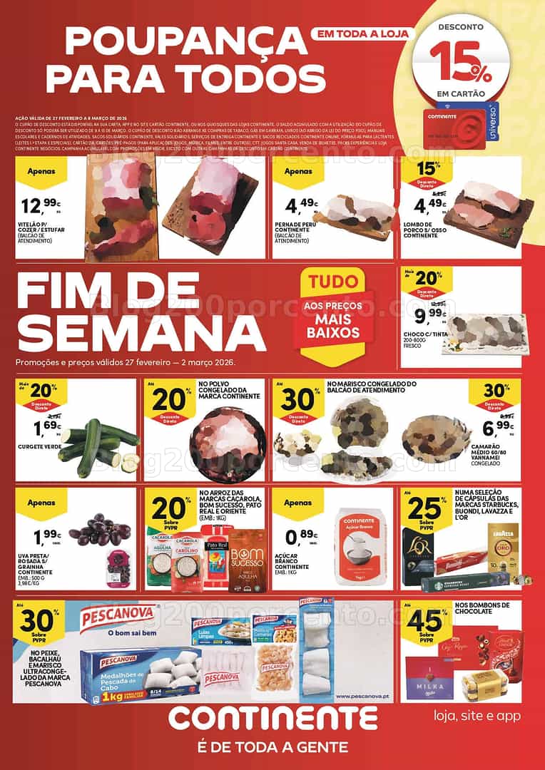 Antevisão Folheto CONTINENTE Promoções Fim de Semana - 27 fevereiro a 2 março - Edição Digital