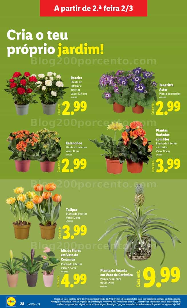 Antevisão Folheto LIDL Mercado de Plantas Promoções de 2 a 12 março