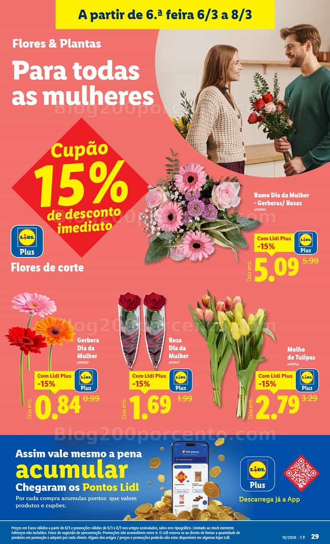 Antevisão Folheto LIDL Dia da Mulher Promoções de 6 a 8 março