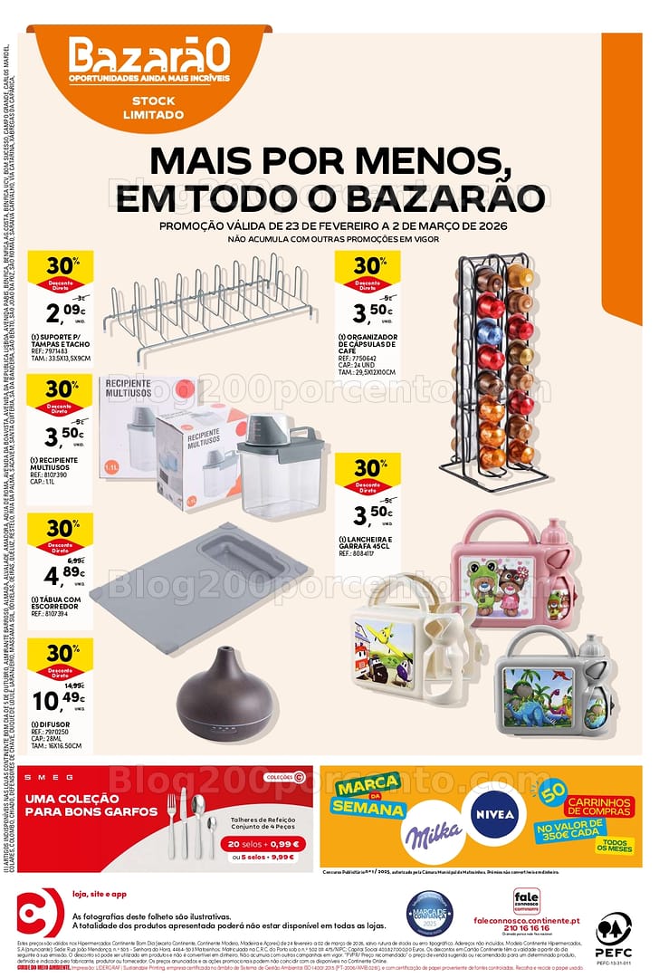 Antevisão Folheto CONTINENTE Bazarão Promoções de 24 fevereiro a 2 março