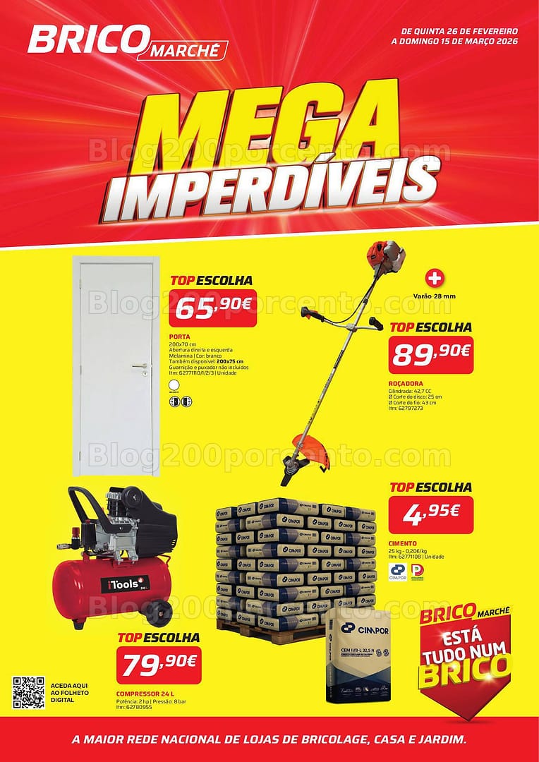 Antevisão Folheto BRICOMARCHÉ Mega Imperdíveis Promoções de 26 fevereiro a 15 março
