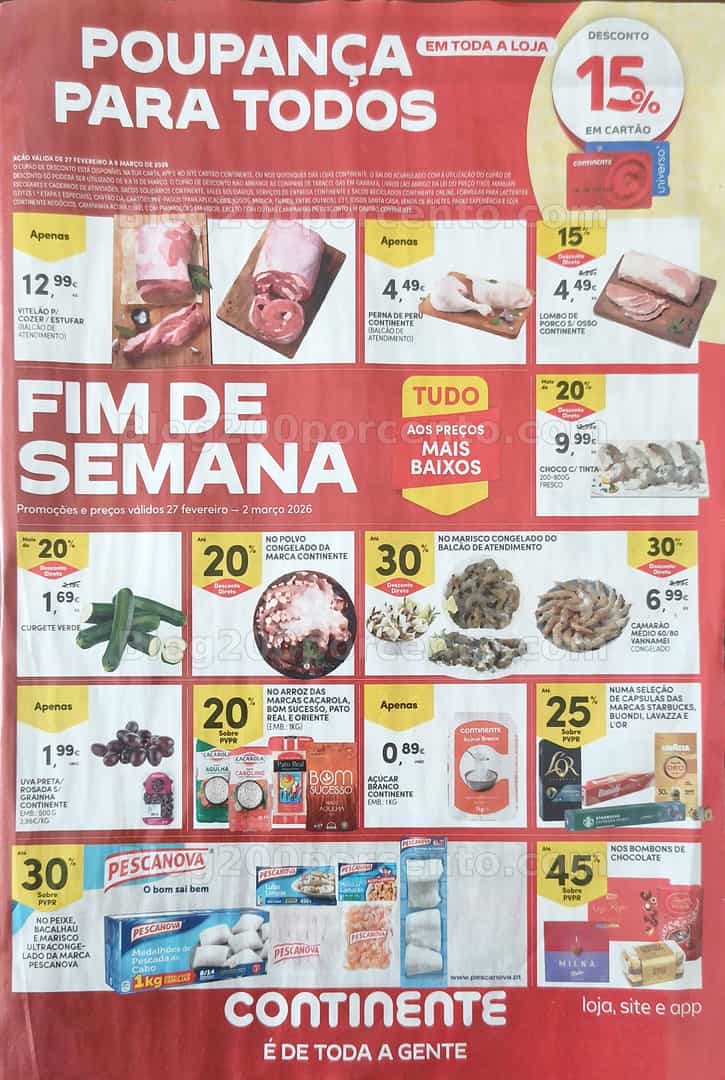 Antevisão Folheto CONTINENTE Promoções Fim de Semana - 27 fevereiro a 2 março