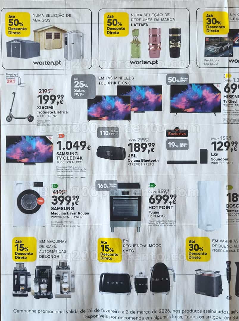 Antevisão Folheto WORTEN Mega Descontão Promoções de 26 fevereiro a 2 março