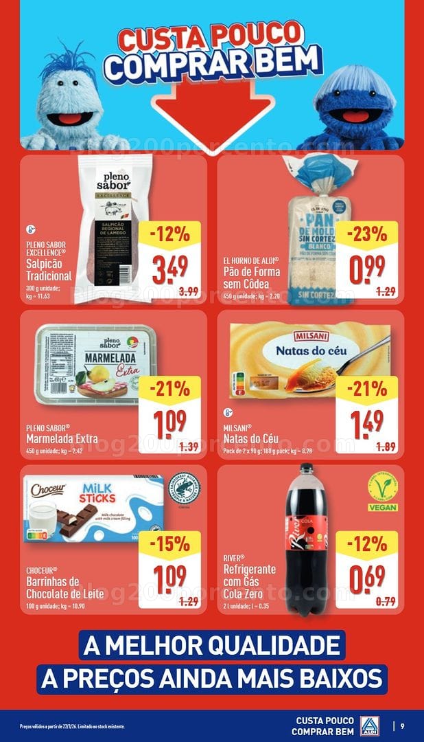 Antevisão Folheto ALDI Saldos de Abertura Promoções de 27 março a 3 abril