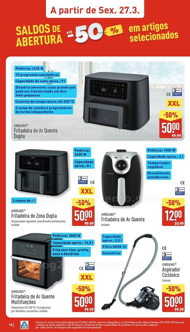 Antevisão Folheto ALDI Saldos de Abertura Promoções de 27 março a 3 abril
