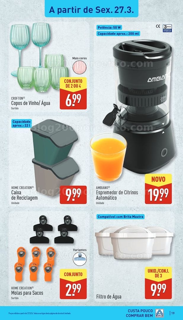 Antevisão Folheto ALDI Saldos de Abertura Promoções de 27 março a 3 abril