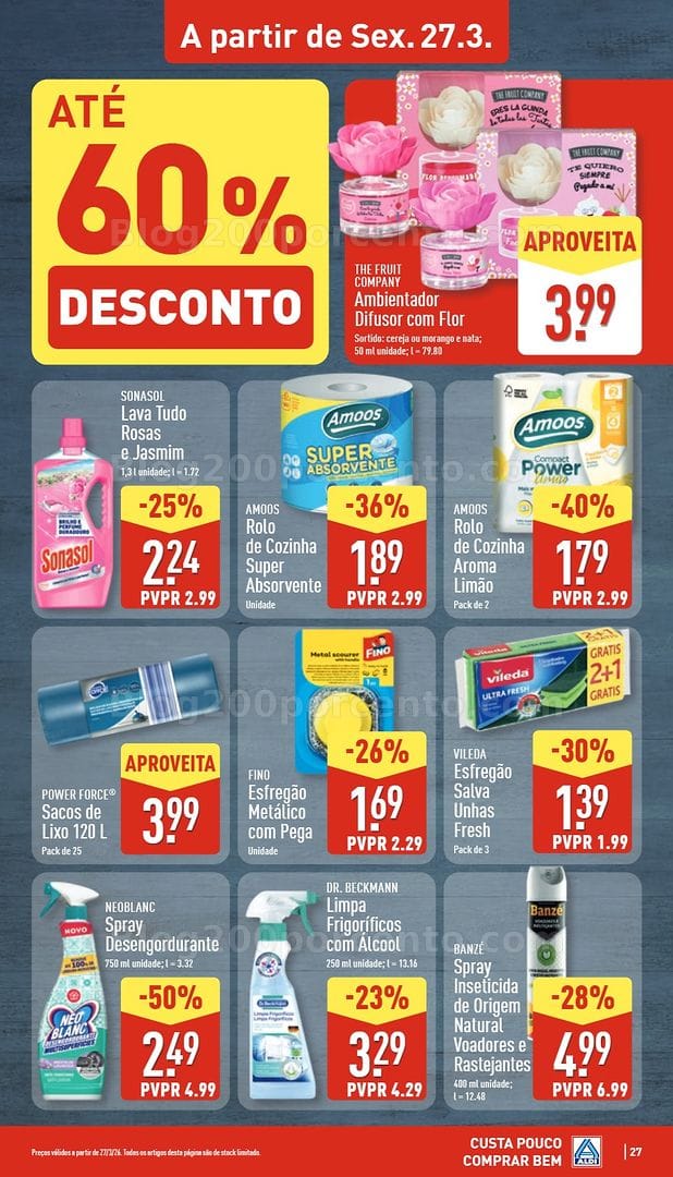 Antevisão Folheto ALDI Saldos de Abertura Promoções de 27 março a 3 abril