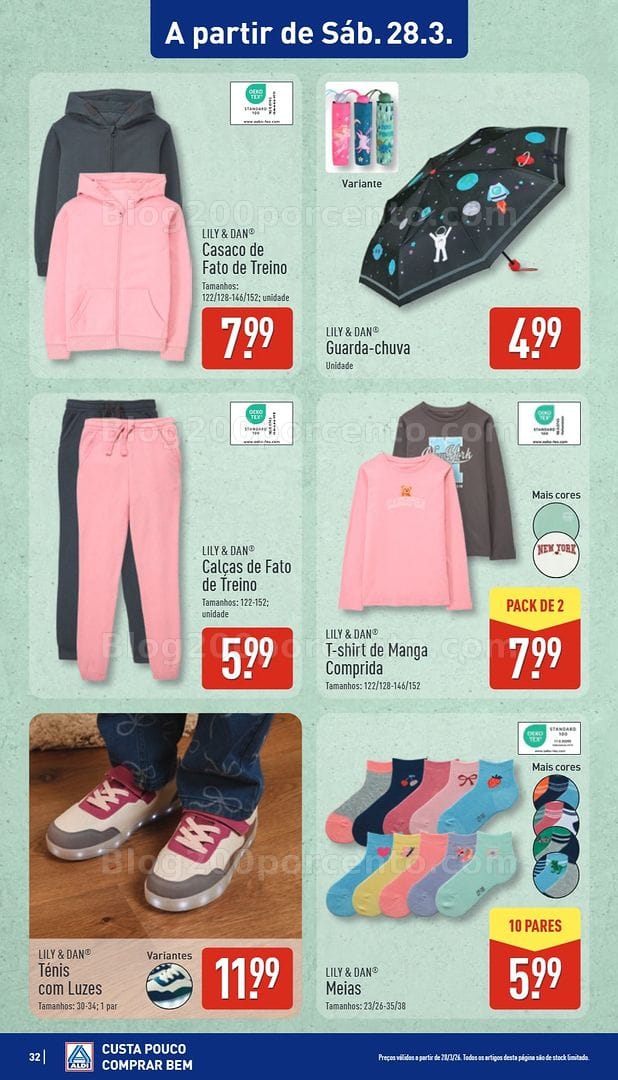 Antevisão Folheto ALDI Moda Promoções de 27 março a 3 abril
