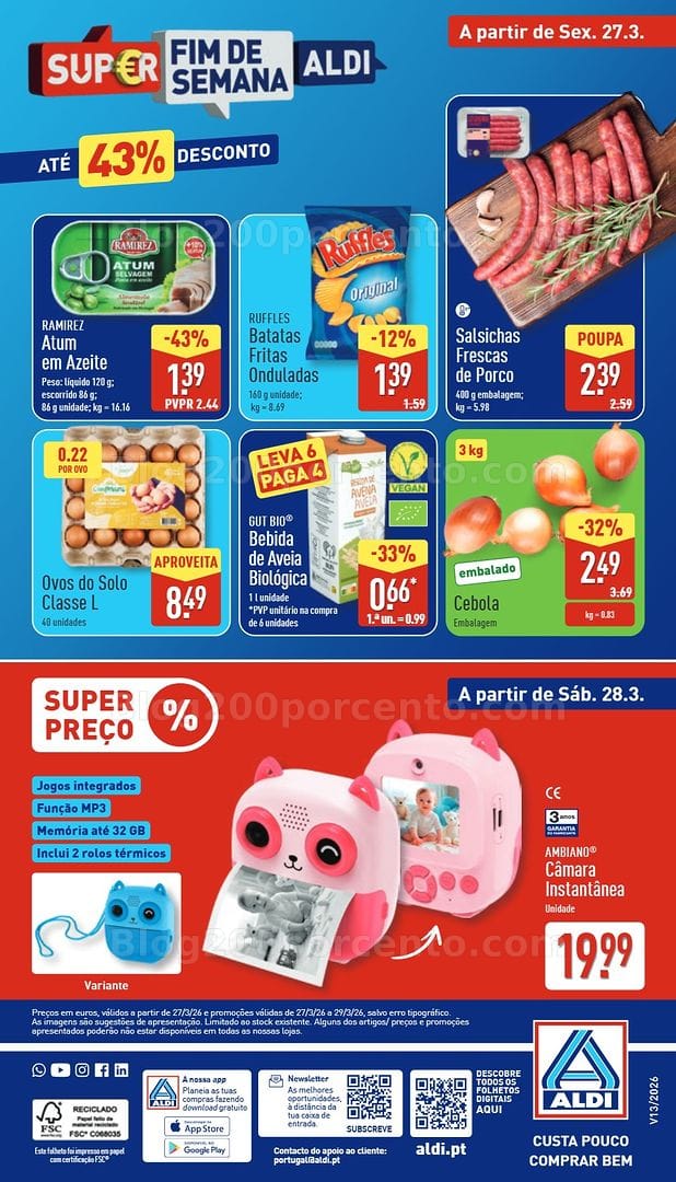 Antevisão Folheto ALDI Saldos de Abertura Promoções de 27 março a 3 abril