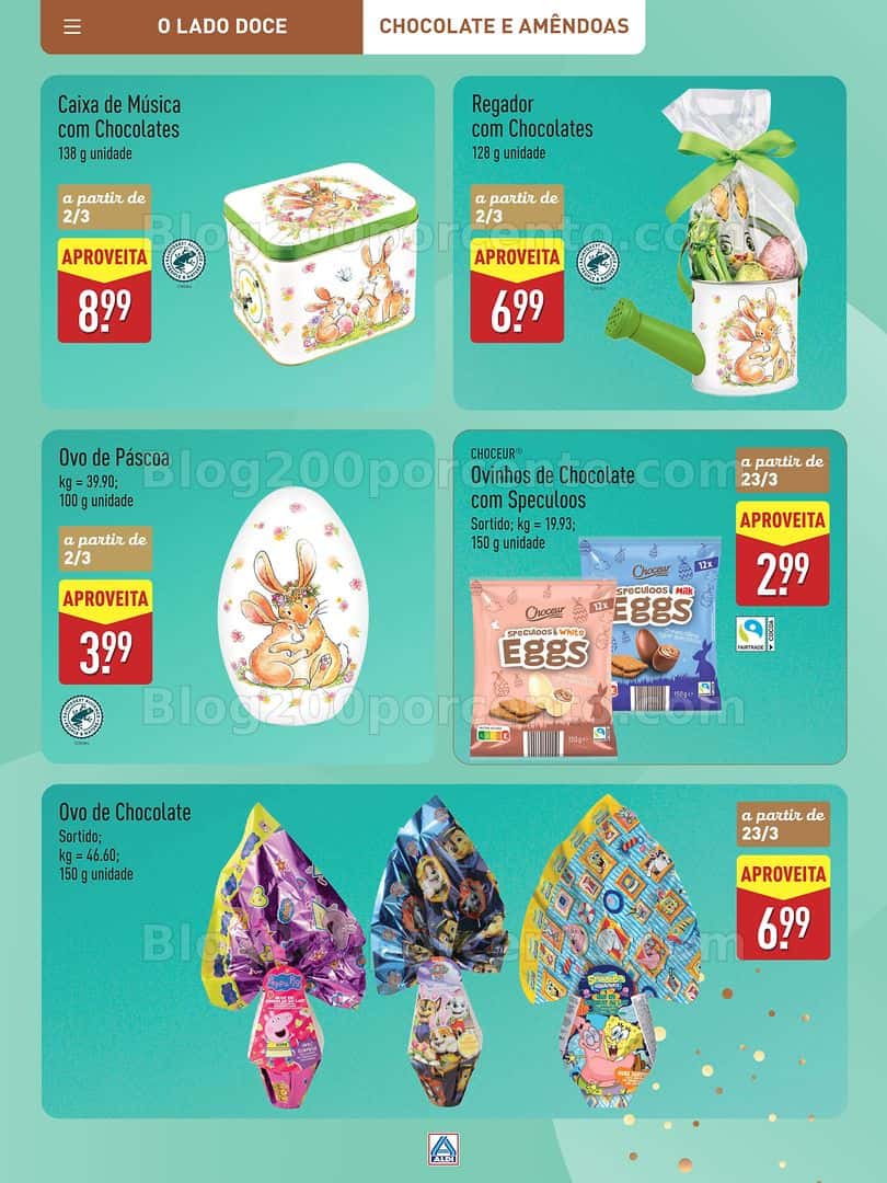 Antevisão Folheto ALDI Páscoa Promoções a partir de 12 março