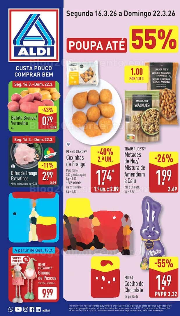 Antevisão Folheto ALDI Promoções de 16 a 22 março
