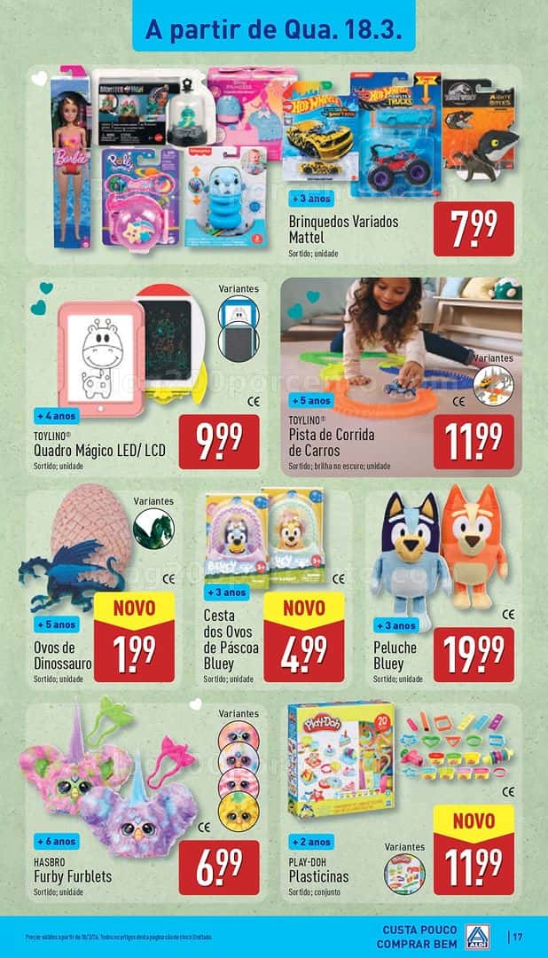 Antevisão Folheto ALDI Brinquedos Promoções de 18 a 22 março