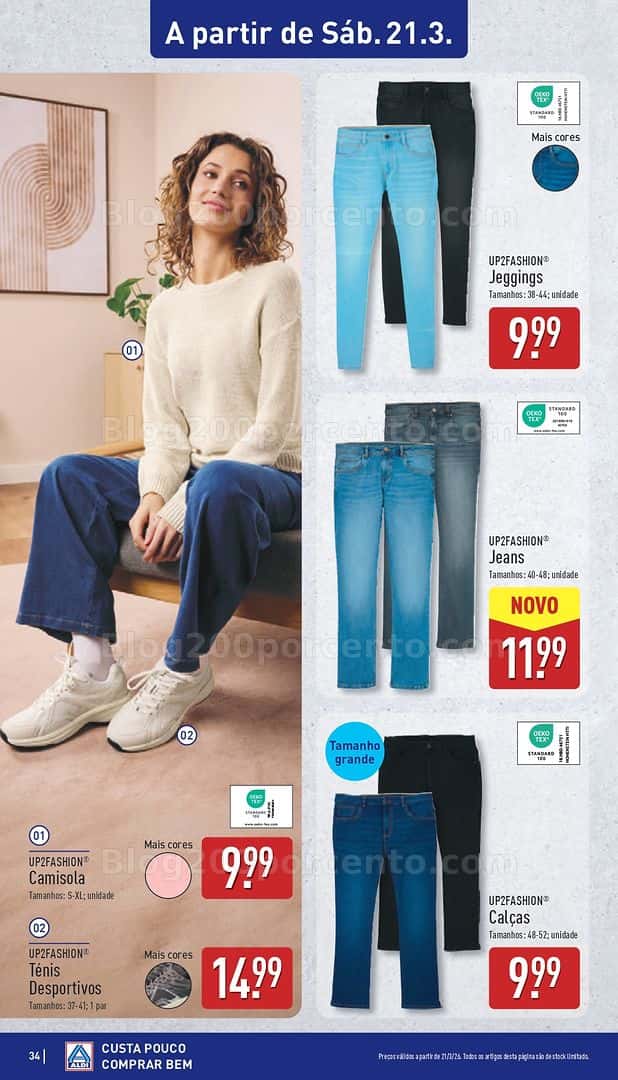 Antevisão Folheto ALDI Moda Promoções de 18 a 22 março