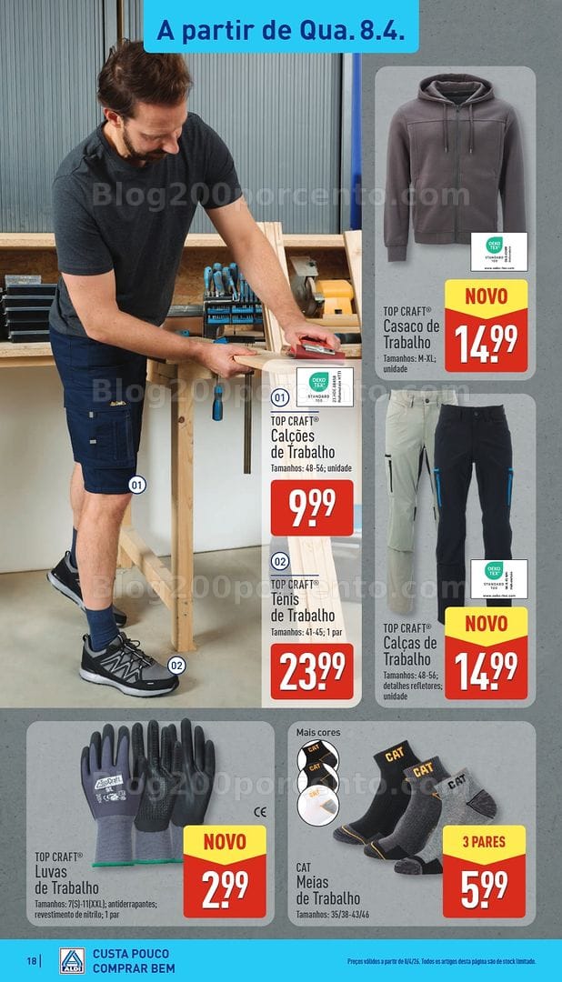 Antevisão Folheto ALDI Moda Promoções de 8 a 12 abril