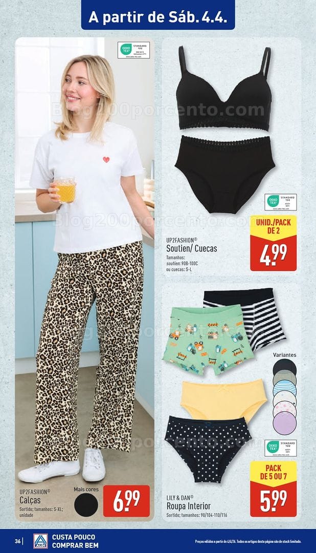 Antevisão Folheto ALDI Moda Promoções a partir de 4 abril
