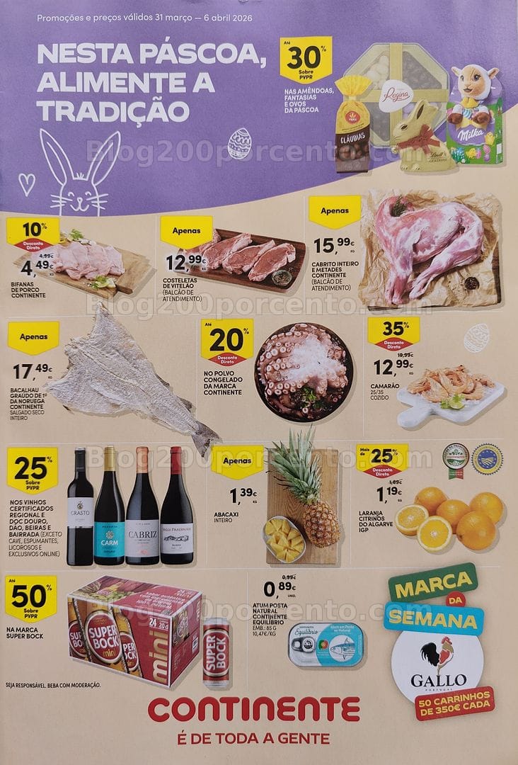 Antevisão Folheto CONTINENTE Promoções de 31 março a 6 abril