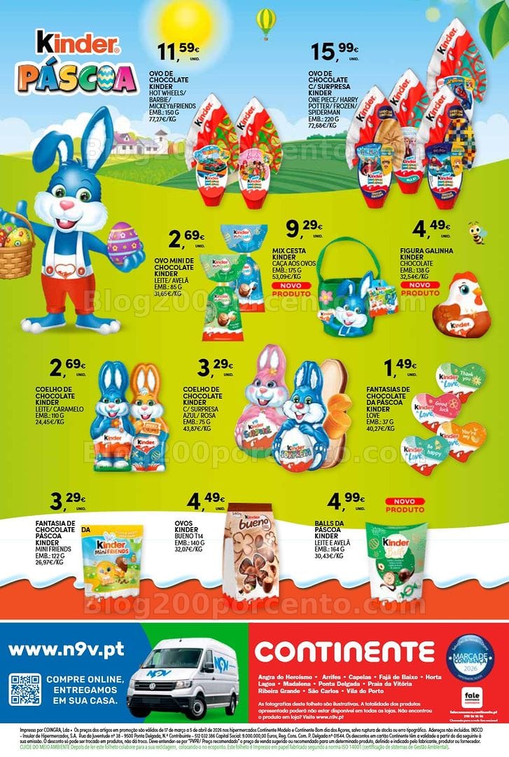 Antevisão Folheto CONTINENTE Açores Páscoa Promoções até 5 abril