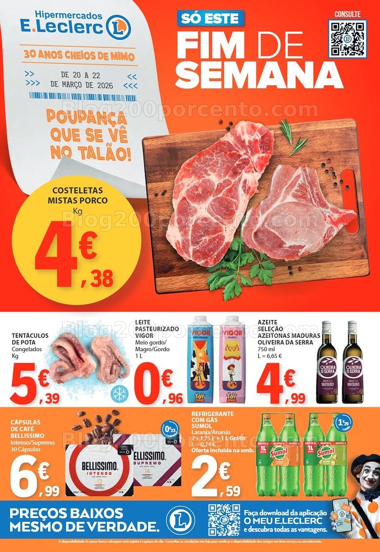 Antevisão Folheto E-LECLERC Promoções Fim de Semana - 20 a 22 março