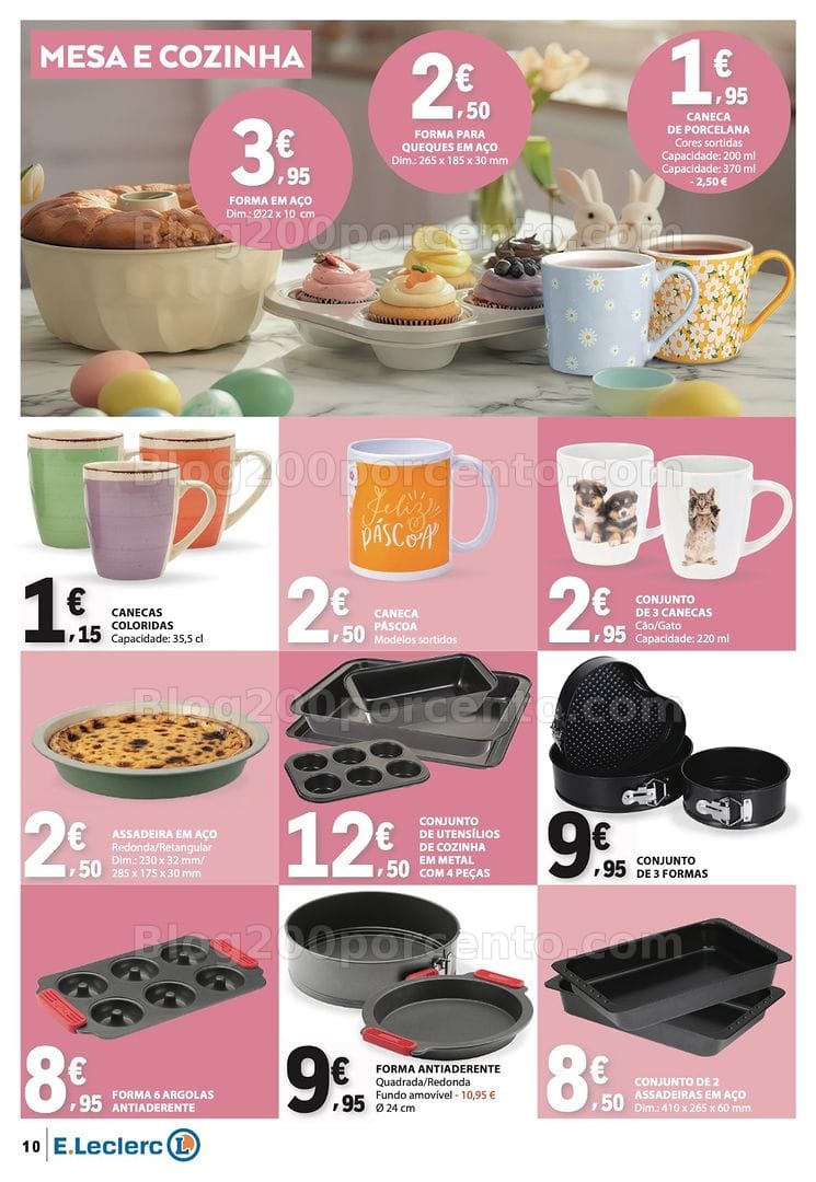Antevisão Folheto E-LECLERC Mesa e Cozinha Promoções até 8 abril
