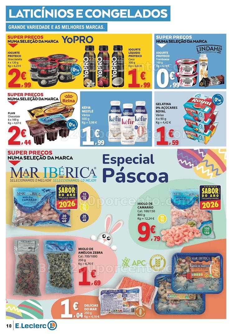 Antevisão Folheto E-LECLERC Páscoa + Promoções de 26 março a 6 abril