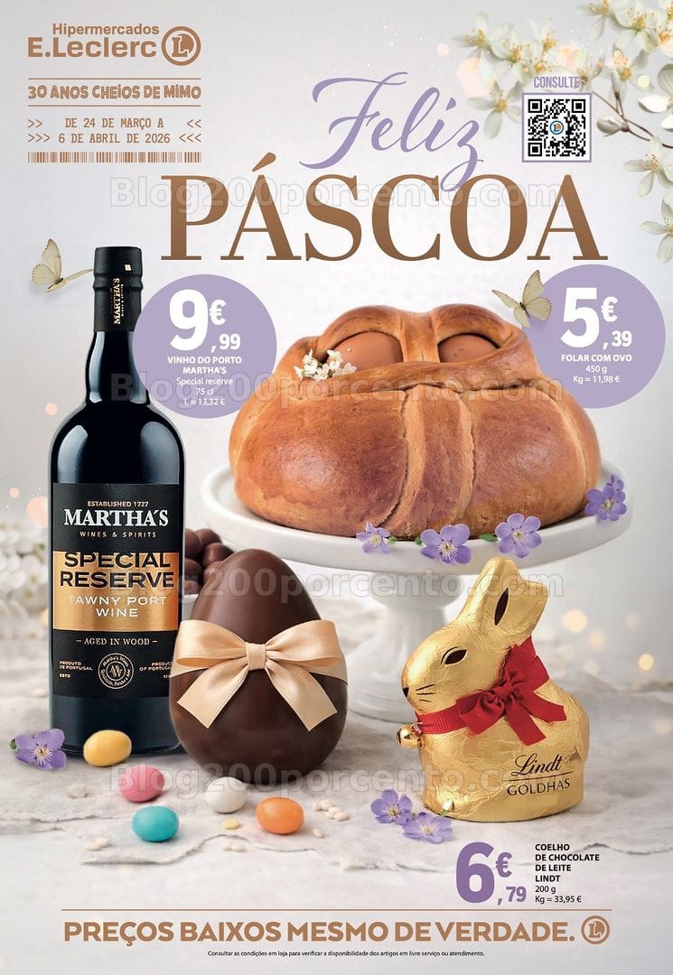 Antevisão Folheto E-LECLERC Páscoa Promoções de 24 março a 6 abril