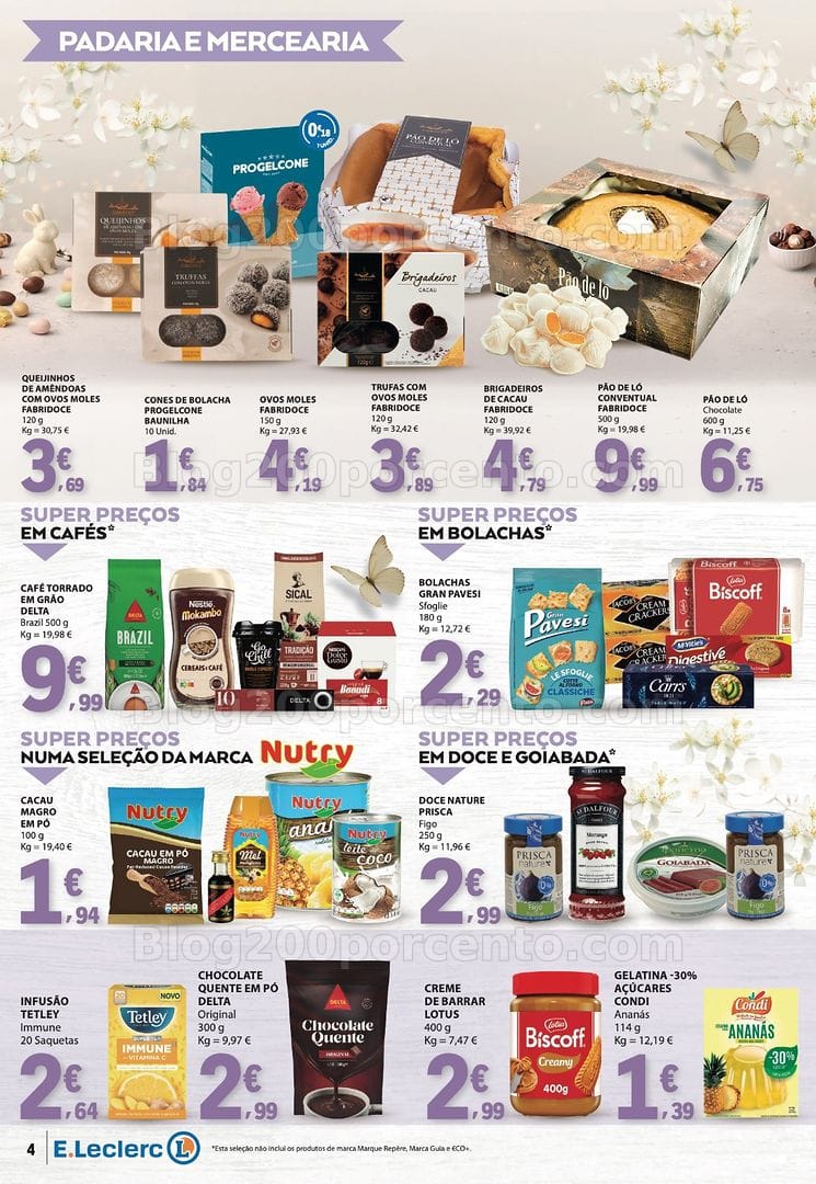 Antevisão Folheto E-LECLERC Páscoa Promoções de 24 março a 6 abril