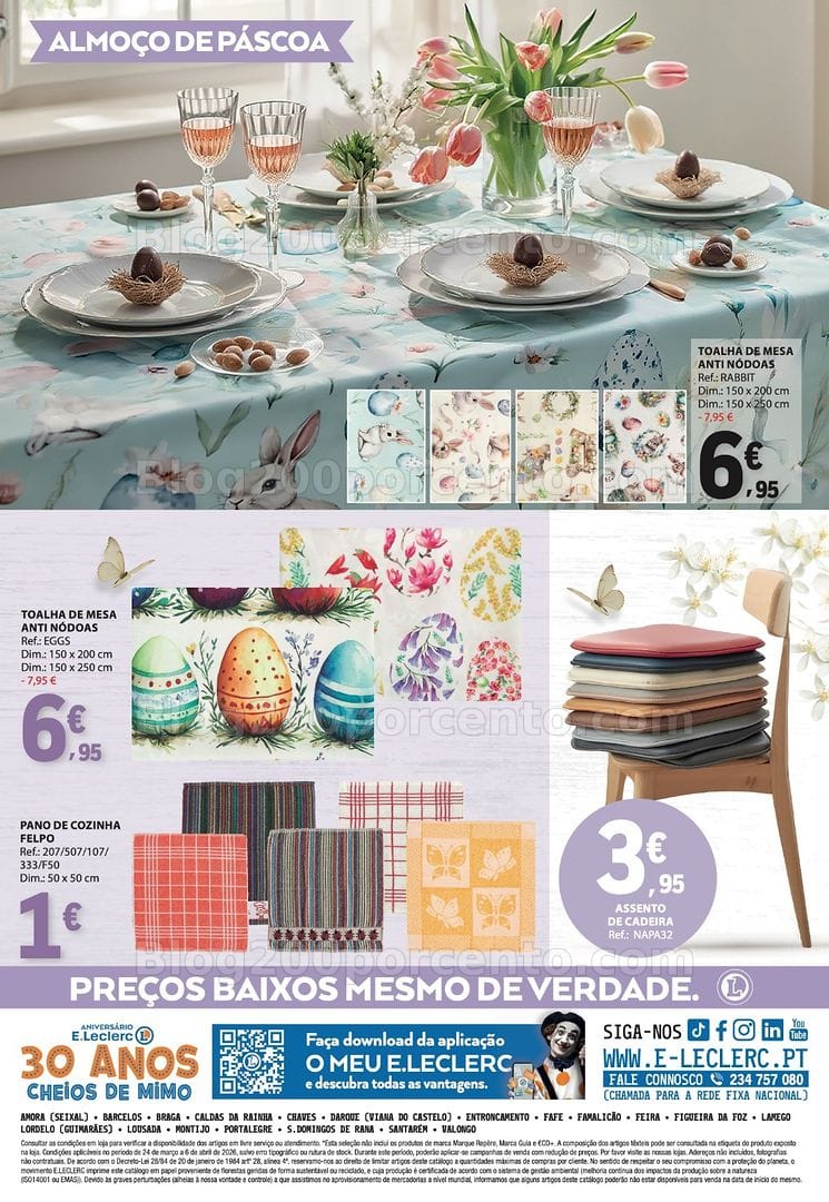 Antevisão Folheto E-LECLERC Páscoa Promoções de 24 março a 6 abril
