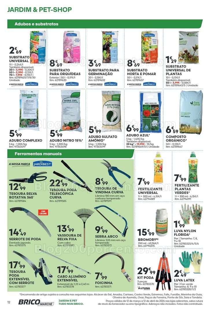 Antevisão Folheto BRICOMARCHÉ Pet-Shop e Jardim Promoções de 12 março a 12 abril