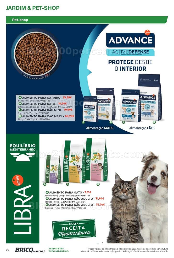 Antevisão Folheto BRICOMARCHÉ Pet-Shop e Jardim Promoções de 12 março a 12 abril