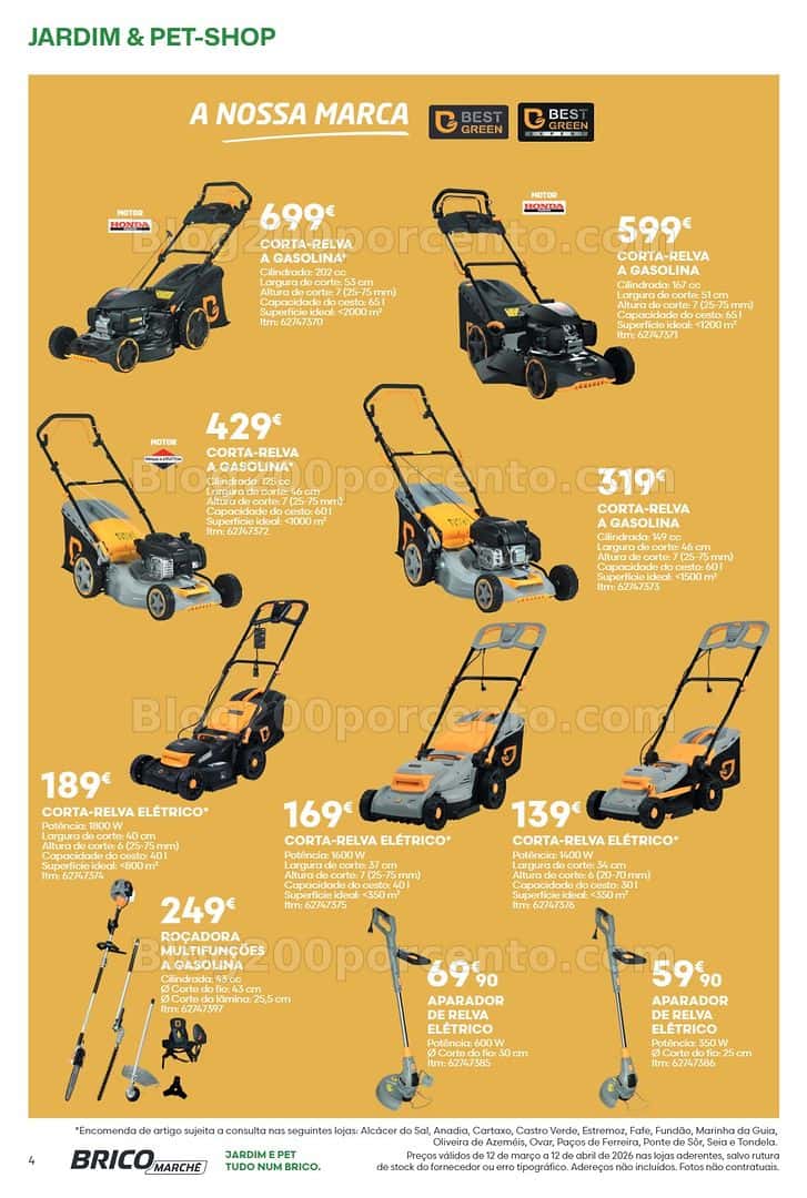 Antevisão Folheto BRICOMARCHÉ Pet-Shop e Jardim Promoções de 12 março a 12 abril