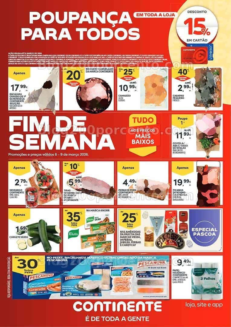 Antevisão Folheto CONTINENTE Promoções Fim de Semana - 6 a 9 março - Edição Digital
