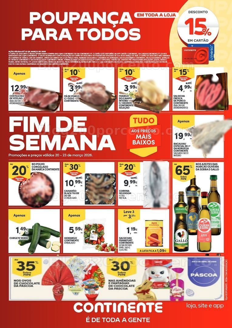 Antevisão Folheto CONTINENTE Promoções Fim de Semana - 20 a 23 março - Edição Digital
