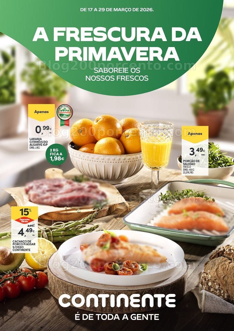 Antevisão Folheto CONTINENTE Frescos de Primavera Promoções até 29 março