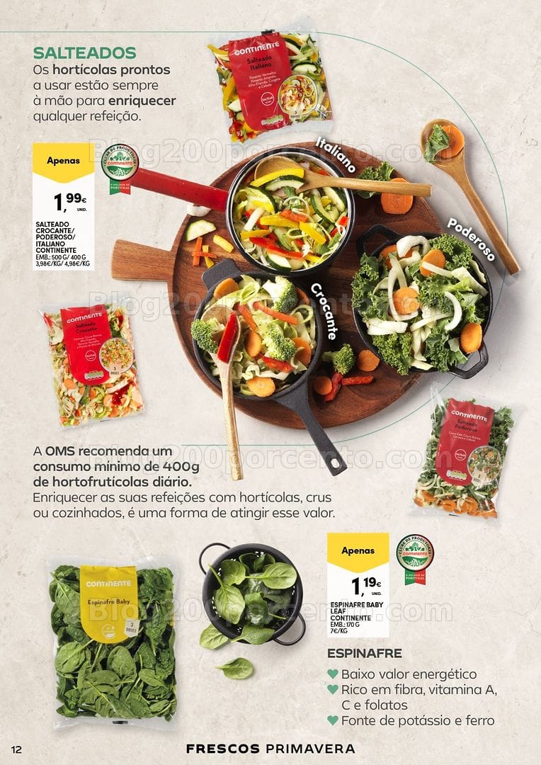 Antevisão Folheto CONTINENTE Frescos de Primavera Promoções até 29 março