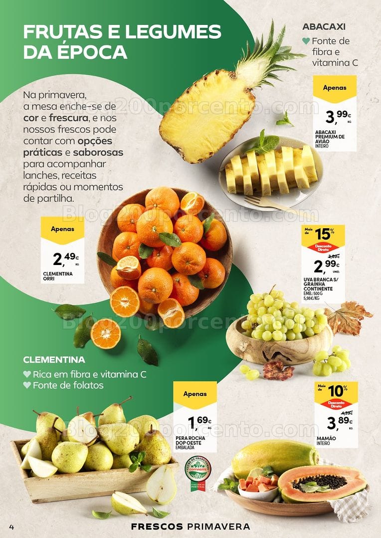 Antevisão Folheto CONTINENTE Frescos de Primavera Promoções até 29 março