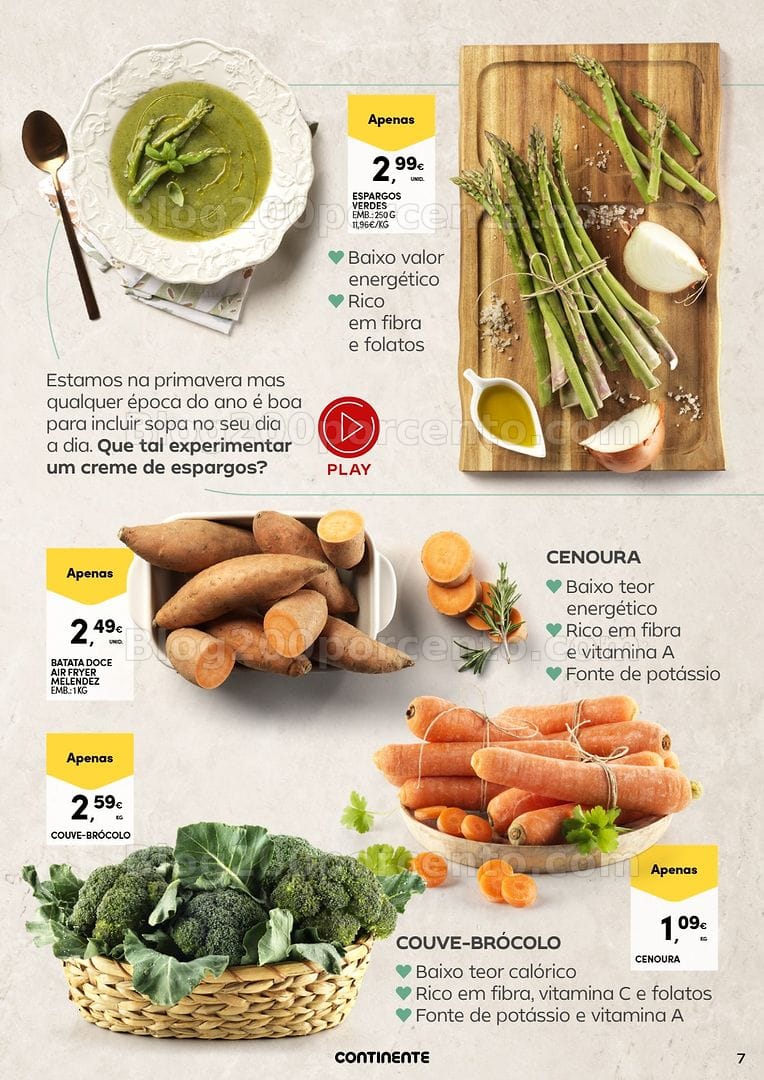 Antevisão Folheto CONTINENTE Frescos de Primavera Promoções até 29 março