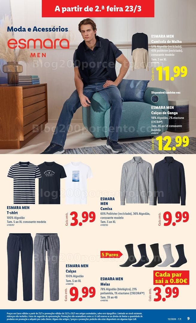 Antevisão Folheto LIDL Moda Promoções de 23 março a 2 abril