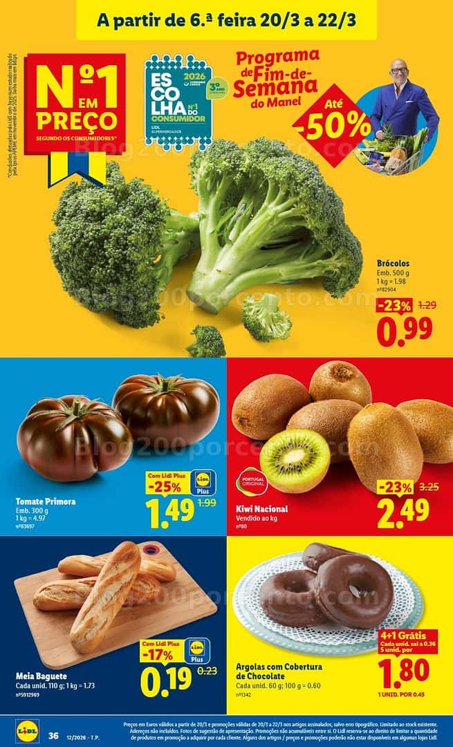 Antevisão Folheto LIDL Alimentar Promoções Fim de Semana - 20 a 22 março