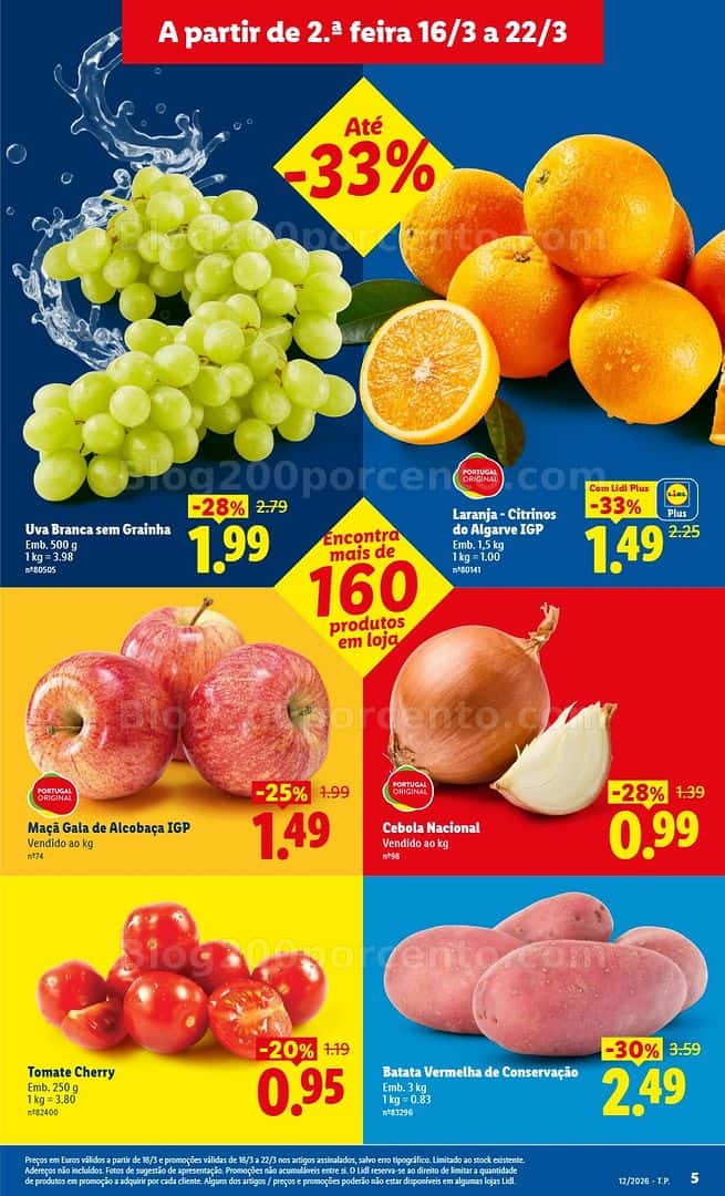 Antevisão Folheto LIDL Frescos da Semana Promoções de 16 a 22 março