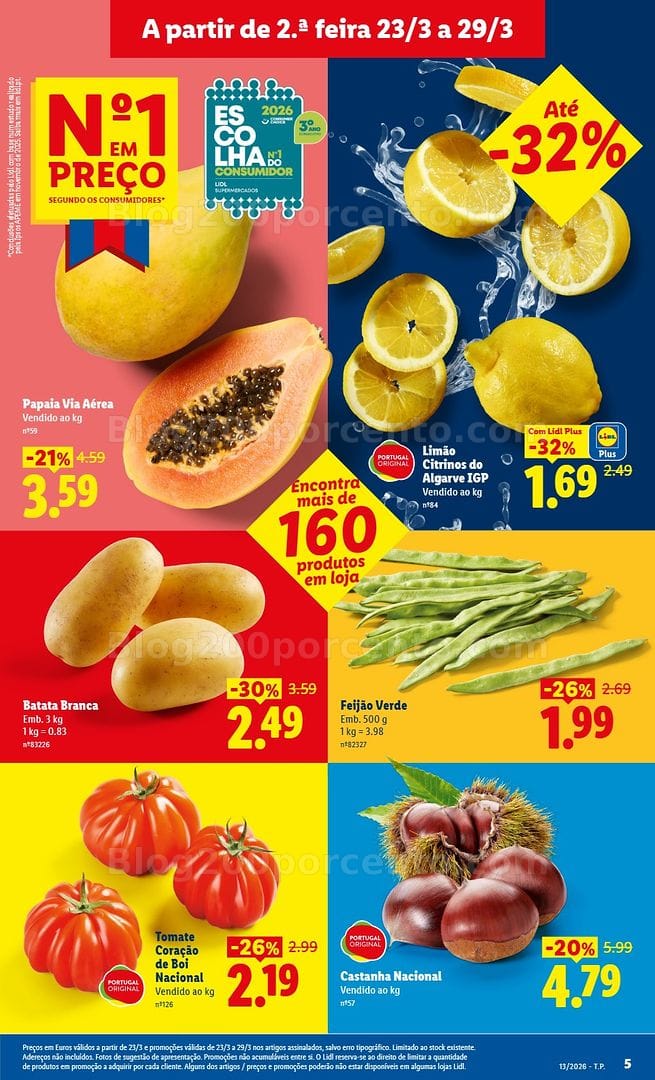 Antevisão Folheto LIDL Frescos Promoções de 23 a 29 março