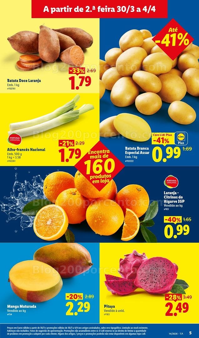 Antevisão Folheto LIDL Frescos Promoções de 30 março a 4 abril