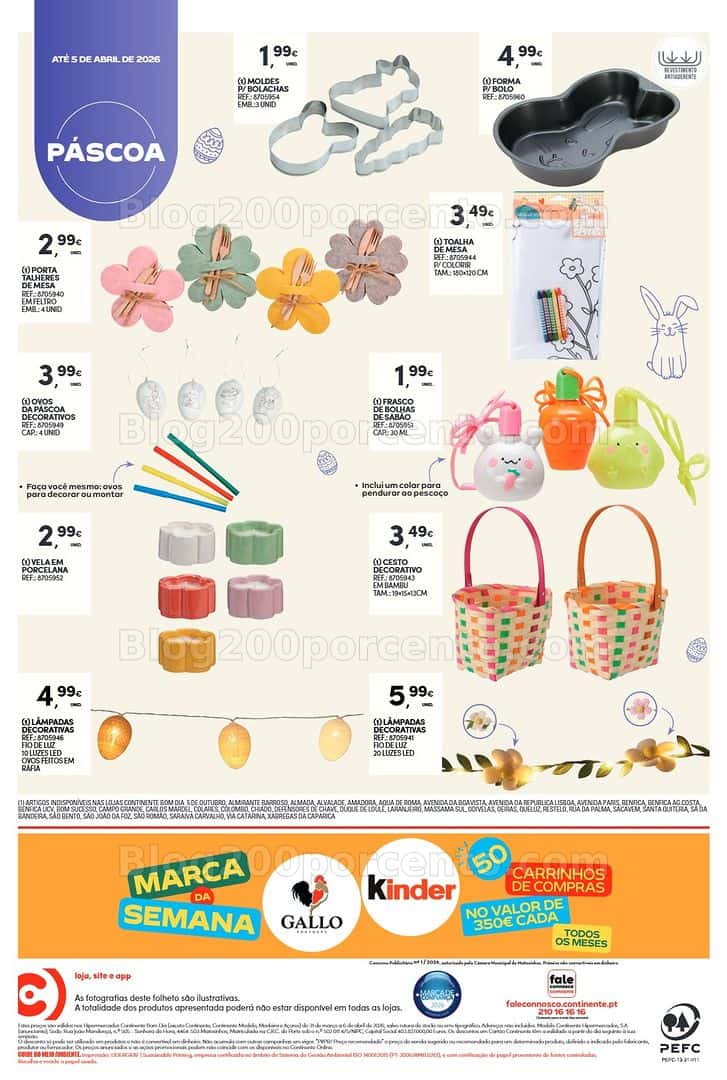 Antevisão Folheto CONTINENTE Bazar Páscoa Promoções de 31 março a 5 abril